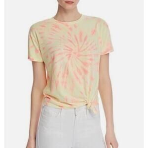 Generation Love Shirt Womens Small Yellow Charlotte Tie Dye Asymmetrical Hem Tee